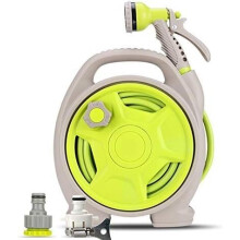 Retractable Garden Hose Reel Yellow For Easy Watering SpaceSaving Outdoor Storage