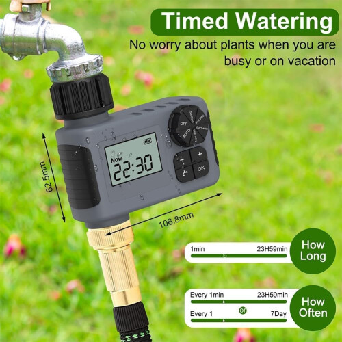 Garden Irrigation Timer With LCD Display For RealTime Watering Management Smart Timing Features 3/4 Connection 2