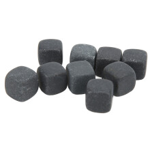 Basalt Whiskey Stones Set with Storage Bag, Reusable Chilling Rocks, 9pcs