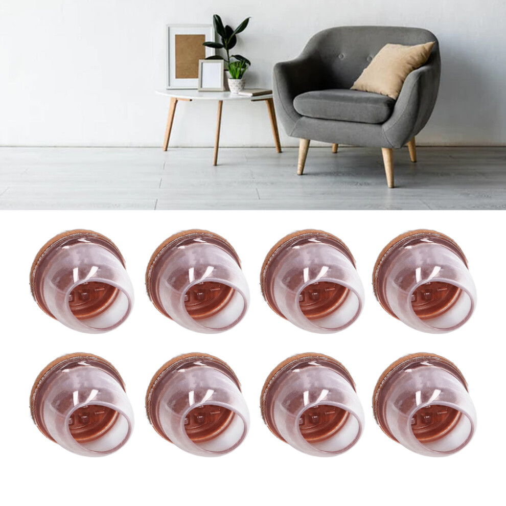 8Pcs Transparent Tpe Round Chair Leg Foot Covers, Mute, Thickened 6951375745901