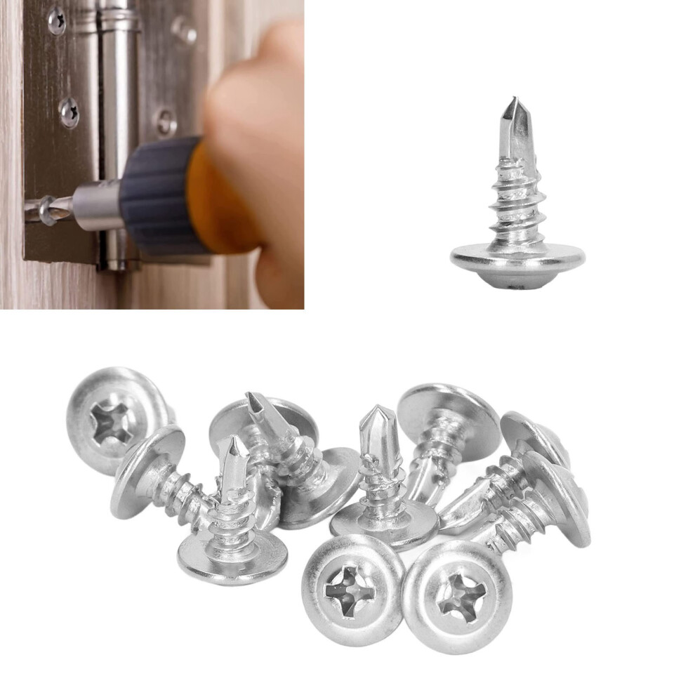 410 Stainless Steel Self Tapping Screw 4.8X13mm 100Pcs 7891375746326