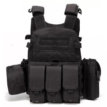 Airsoft Vest Molle Plate Carrier Adjustable, Breathable, Black, Paintball Vest For Outdoor Field Training And Security