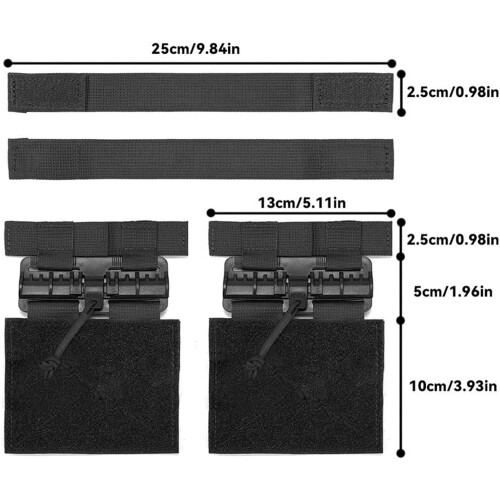 Quick Detachable Buckle For Tactical Vest MOLLE Plate Side Belt Straps, 2 Pack Black 2