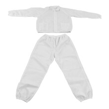 Workshop Antistatik-Polyester-Overall Weiß XXXL mit Trennschnitt für Sicherheit