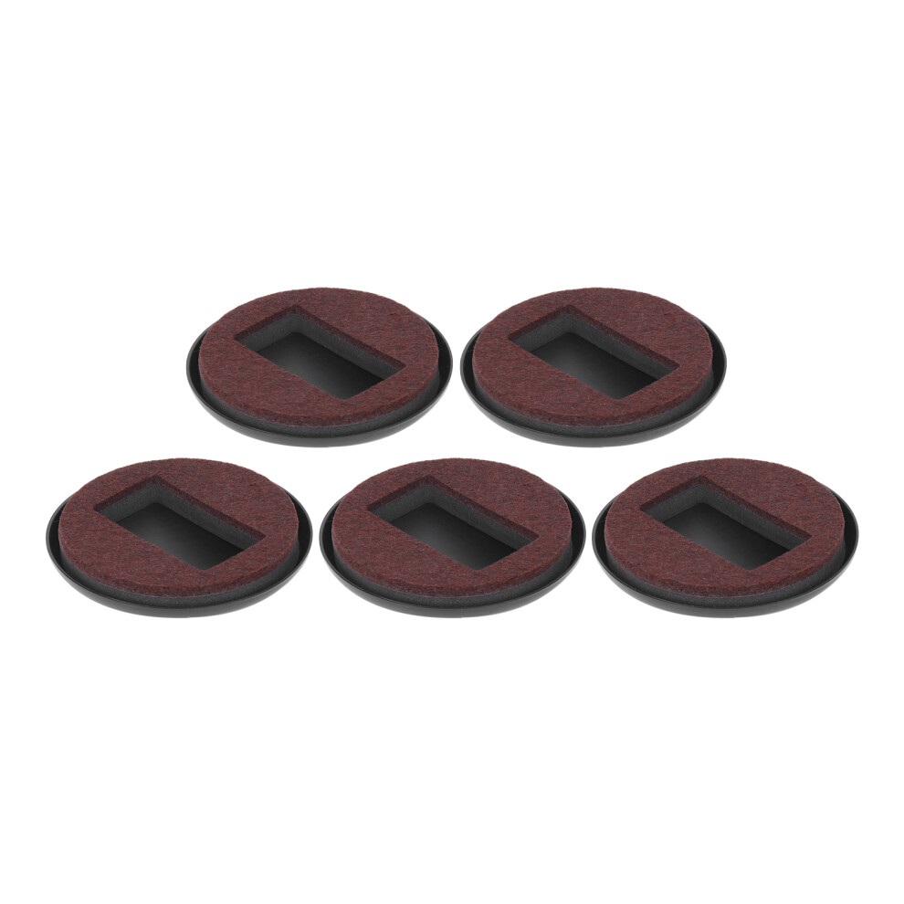 5Pcs Felt Caster Cups For Hardwood Floors | Brown, 8.5Cm Square 4391375748243