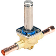 Brass Solenoid Valve 10mm ODF Normally Closed StraightThrough Welded for HVAC Refrigeration