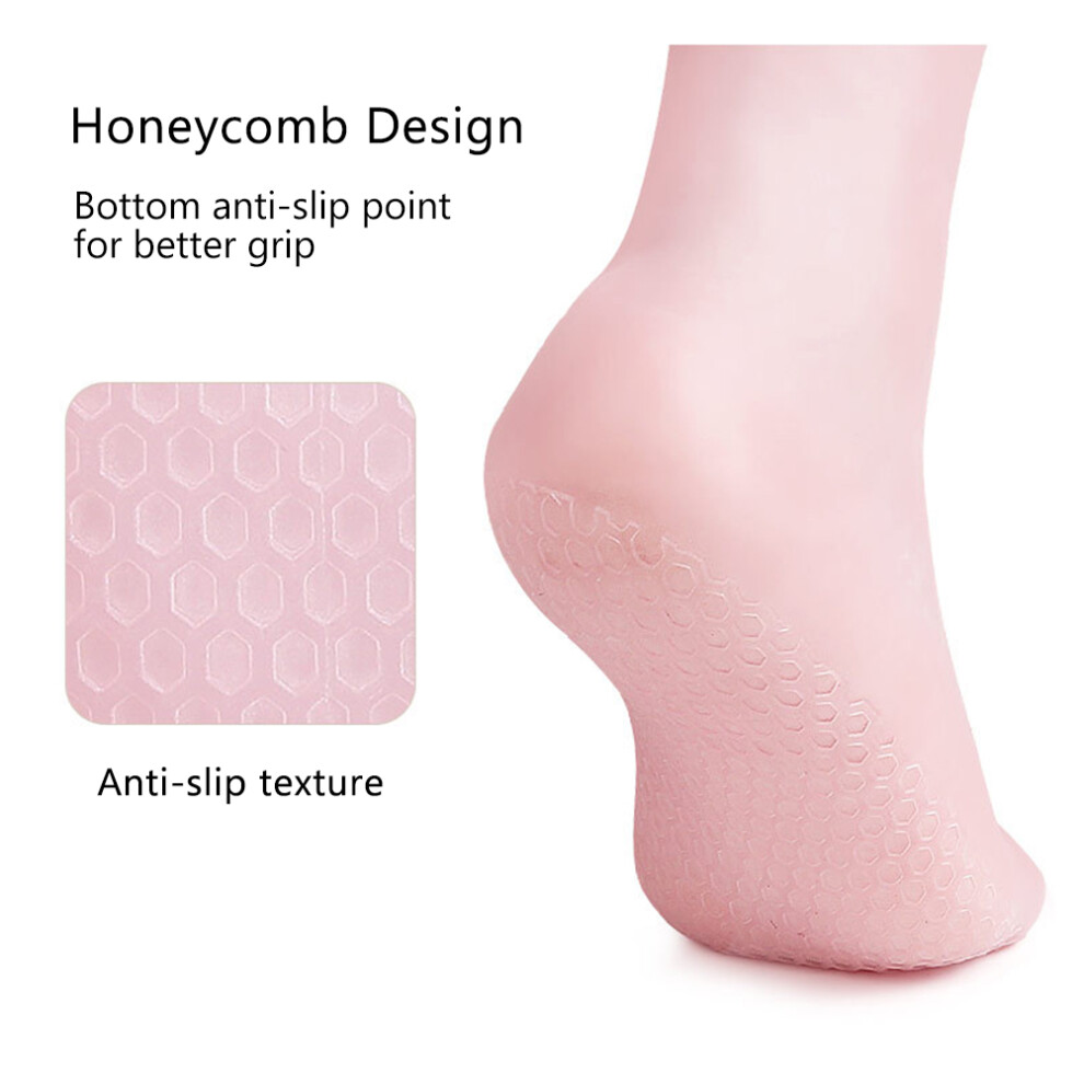Pink Silicone Gel Heel Socks Â Shock Absorbing, Moisturizing, /Skin, S-M