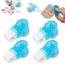 Pill Popper for Blister Packs, 4Piece Pill Dispenser and Tablet Splitter, Easy Extractor Tool for Elderly and Travelers