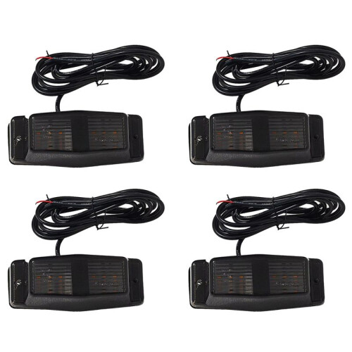 4X Smoked Amber Front Grill Light LED  Lamp for     Lorry Front Double Burner Indicator Light