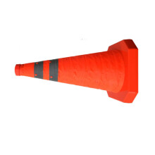Road Cone Foldable, 40/50/60/70 cm, PVC, Reflective Stripe, Parking and Traffic Safety Cone, Orange