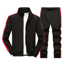 Tracksuit for Men Cotton 2Piece Long Sleeve Jogging Set Black 4XL Sweat Jacket And Jogging Bottoms