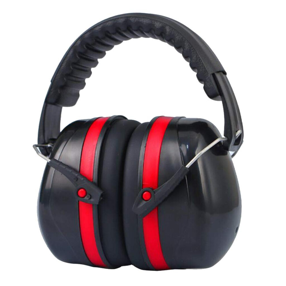 Adjustable Ear Defenders Noise Reduction Earmuffs Hearing Protection Black Red Size 9199774098380