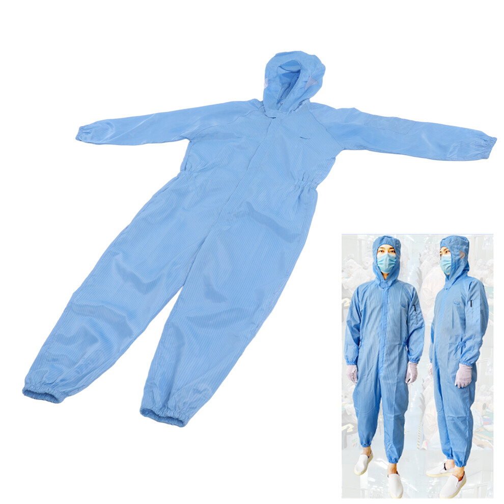 Universal Blue Polyester Anti Static Protection Coverall With Hood, S 3651375756862
