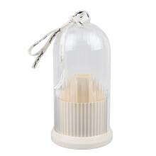 Supporto per pennelli trucco rotante a 360, impermeabile e antipolvere, in plastica bianca latte