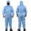 Universeller blauer Polyester-Schutzoverall mit Kapuze 2XL Staubdicht 9