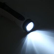 Tragbares Solar-Handkurbel-Notfallradio mit 5-LED-Taschenlampe, Sirene & Handytankstelle, Weiß