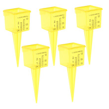 5pcs Decorative Outdoor Rain Gauge Stake with Sprinkler, Accurate Garden Water Measurement