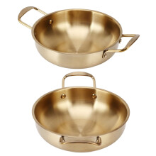 Gold Stainless Steel Noodle Pot 28cm Portable Kitchen Cooking Pan