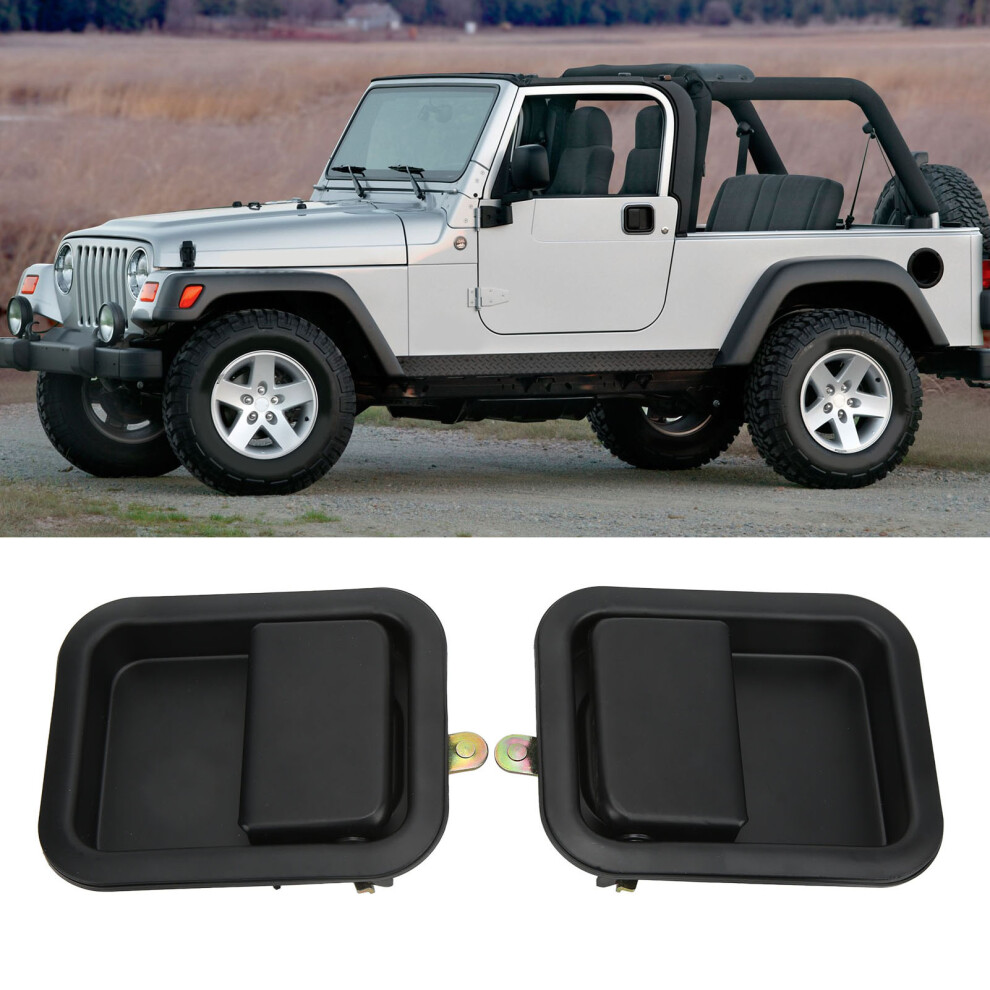2Pcs Steel Car Exterior Door Handles For Jeep Wrangler 91-06, Heavy Duty 8431375757572