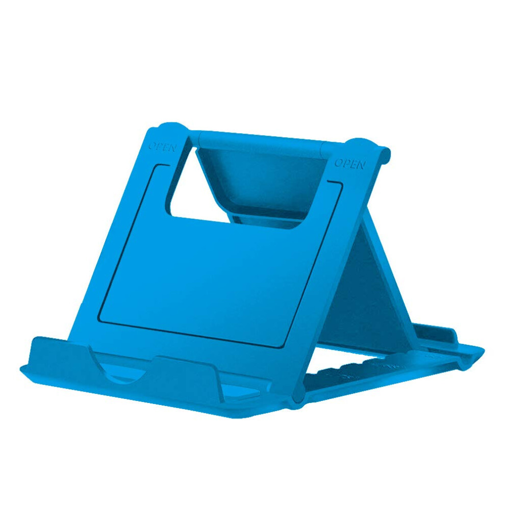 Foldable Tablet And Phone Stand With Multiangle Viewing, Compact Pocket Size Holder Blue 9347817520583