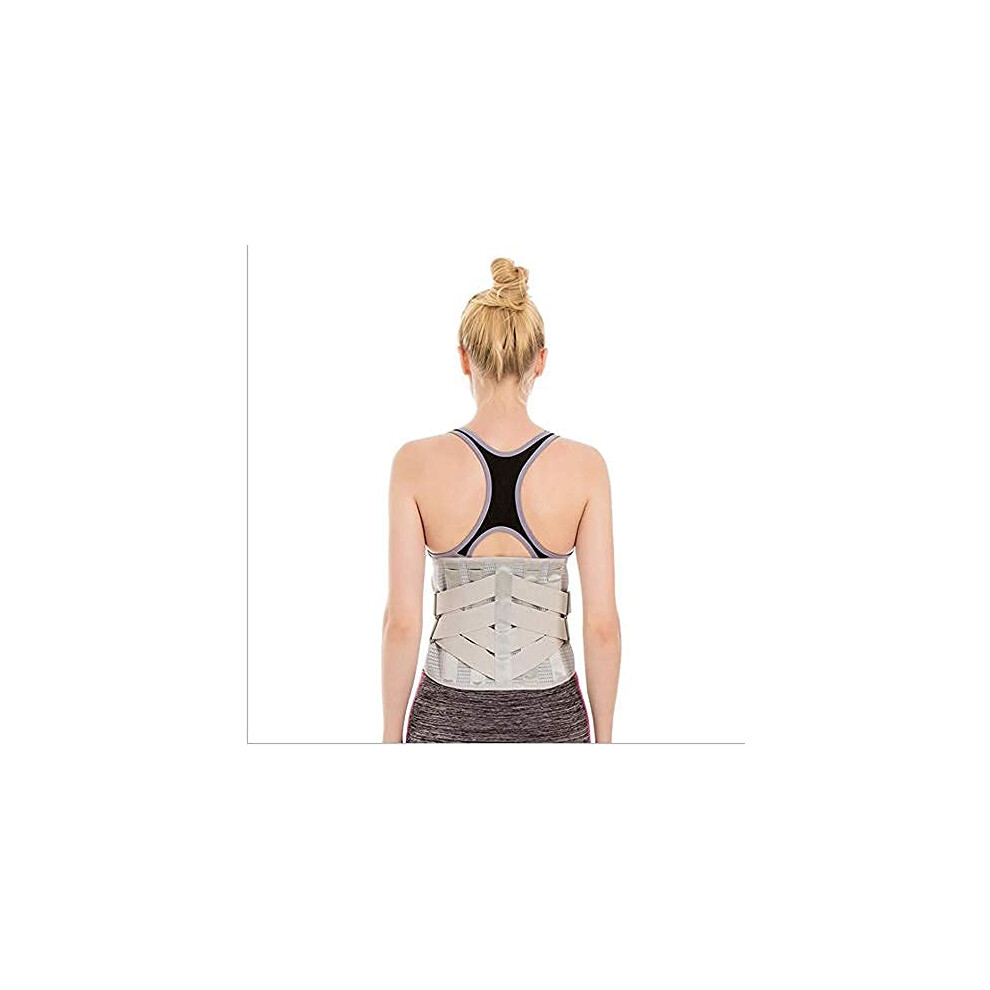 Gray Posture Corrector 4 Steel Plate Medical Support Bar Orthopedic Brace Xxlarge Waist Trimmer Lumbar Back Support Belt