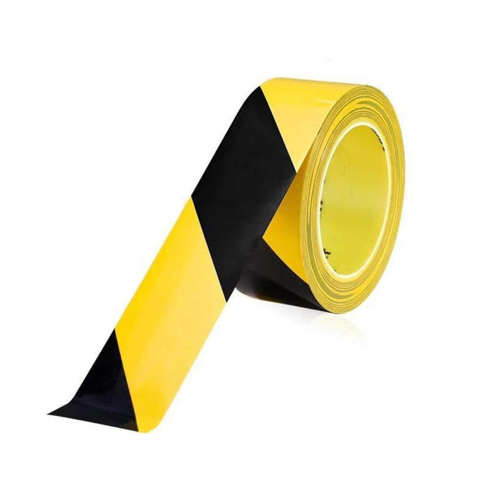 Pvc Black Yellow Hazard Warning Tape 48Mm X 30M Wearresistant Waterproof Floor Marking 9187378439180