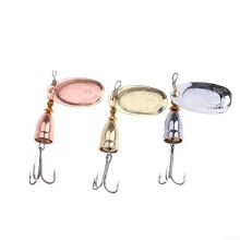 Brass Rotating Spinner Metal Lure 3.5 Inch Hard Spoon Bait for Freshwater and Saltwater Fishing Tackle Silver