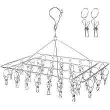Sock Drying Rack Stainless Steel 36Clip Foldable Hanger for Baby Clothes Underwear Indoor Outdoor