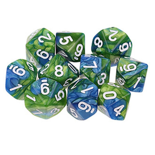 10Pcs/Set 10 Sided D10 Polyhedral Dices Numbers Dials Desktop Table Board Game PXPF,Style 5