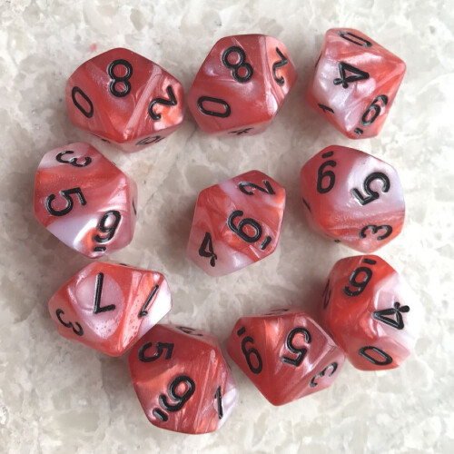 10Pcs/Set 10 Sided D10 Polyhedral Dices Numbers Dials Desktop Table Board Game PXPF,Style 5 2