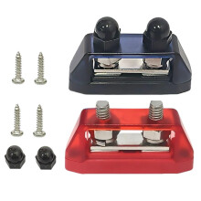 Marine Busbar with M8 Studs, Battery Connection Bus Bar Kit, Dual Circuit, Mounting Insulators