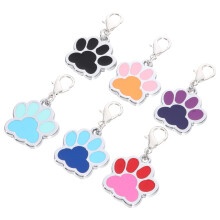 6pcs Zinc Alloy Pet ID Tags for Dogs Cats Rabbits with Engraved Paw Print Design Durable Collar Charm