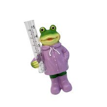 Frog Rain Gauge for Garden Decoration Weatherproof Resin Figurine Accurate Rainfall Measurement
