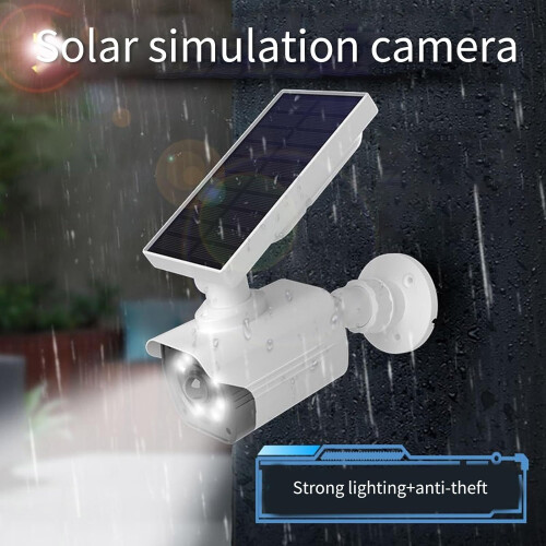 Fake Security Camera Solar Powered with LED Motion Sensor, Weatherproof Dummy for Outdoor Home 2