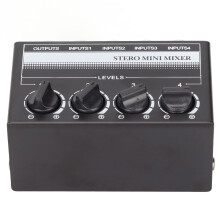 CX400 4-Kanal Passiver Stereo-Mischer, Tragbarer Metall-Klein-Console Schwarz