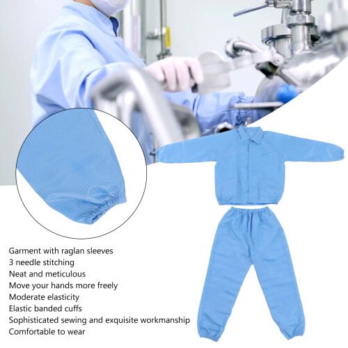 Manteau ESD en polyester pour salle blanche et microélectronique 1