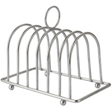 Stainless Steel Toast Rack with Handle, 6 Slot Bread Holder Stand for Breakfast Table