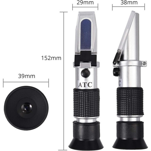 Honey Refractometer 5890% Brix Baume Scale Accuracy Sugar Tester with ATC 2