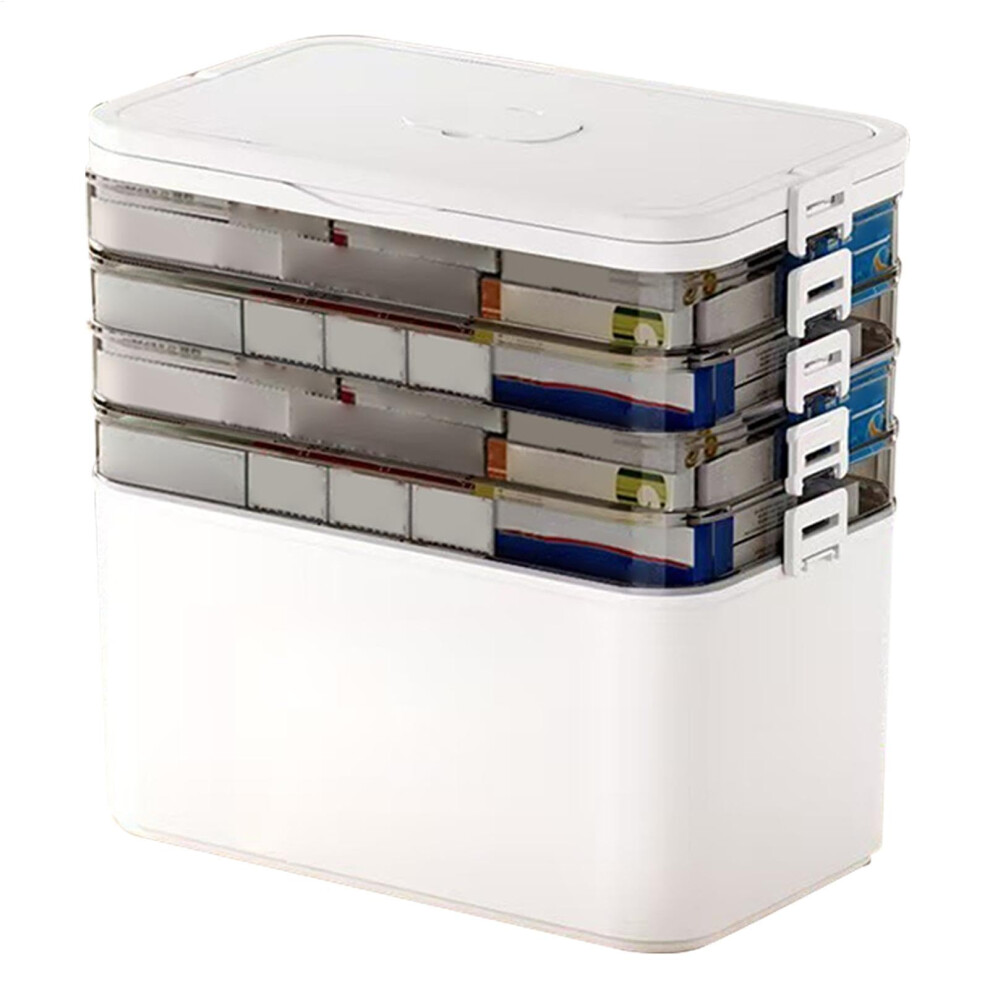 Medicine Organizer Box Portable Pill Case Clear With Handles Five Floor For College Dorm