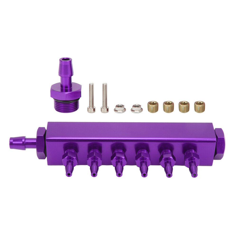 6 Port Vacuum Manifold Kit 1/8In Npt, 1/2In Npt Aluminum Purple 9421375767168