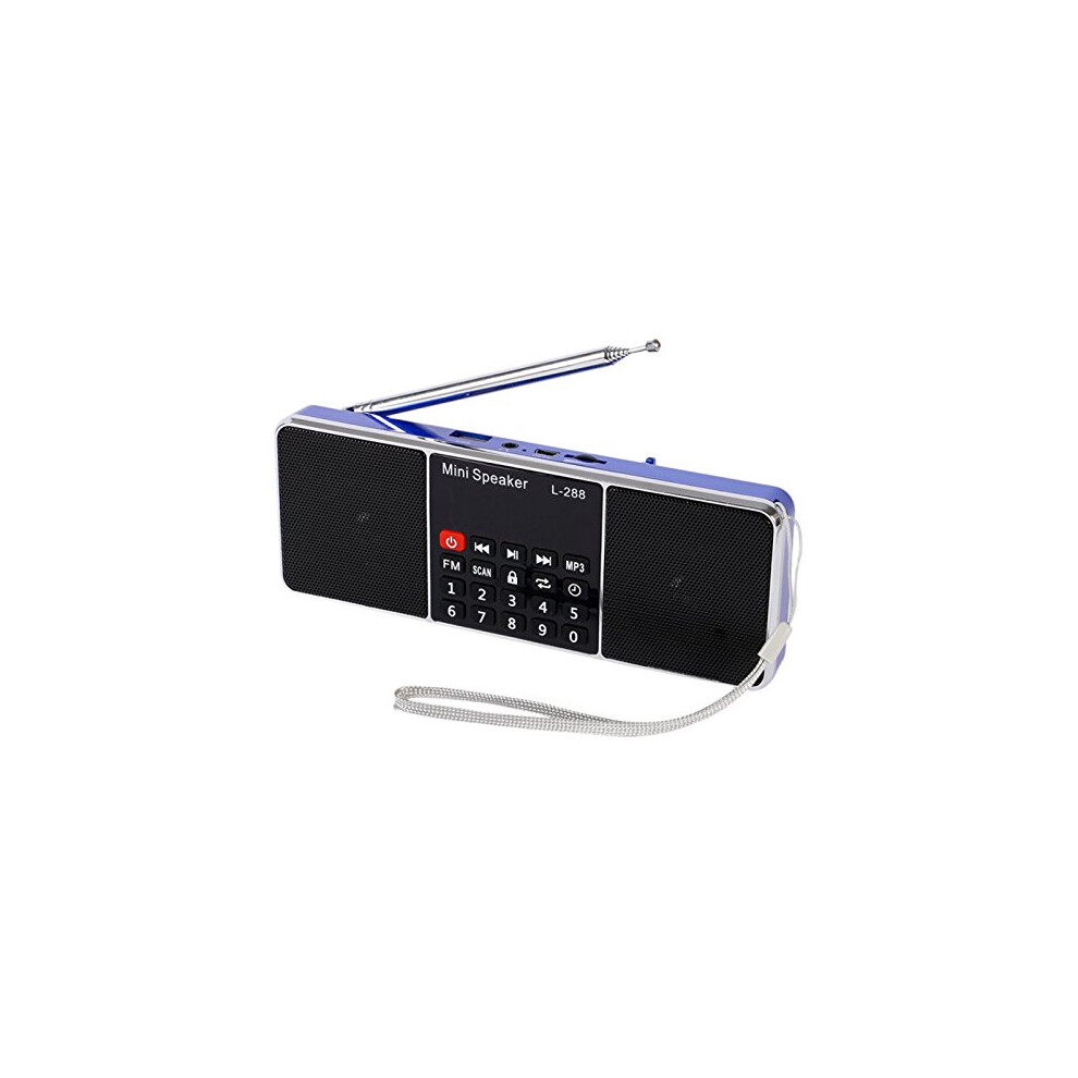 Portable Tooth Speaker With Fm Radio, Tf/Usb Mp3 Playback, Lcd Screen, Rechargeable Model Blue 9199774100908