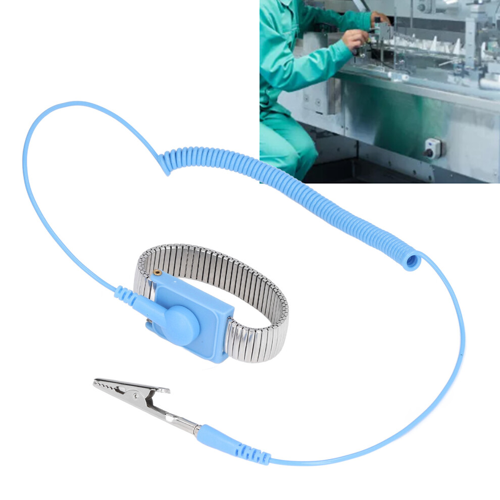 Anti Static Wrist Strap 1.8M Grounding Metal Wristband For Workshop 9441375769603