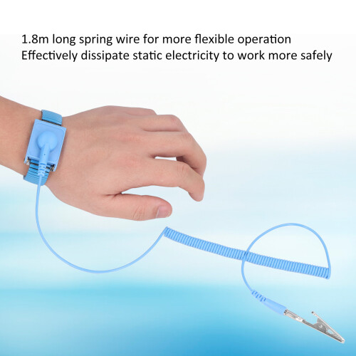 Durable Blue Anti Static Wristband 1.8m Long Wire for Workshop Use 2