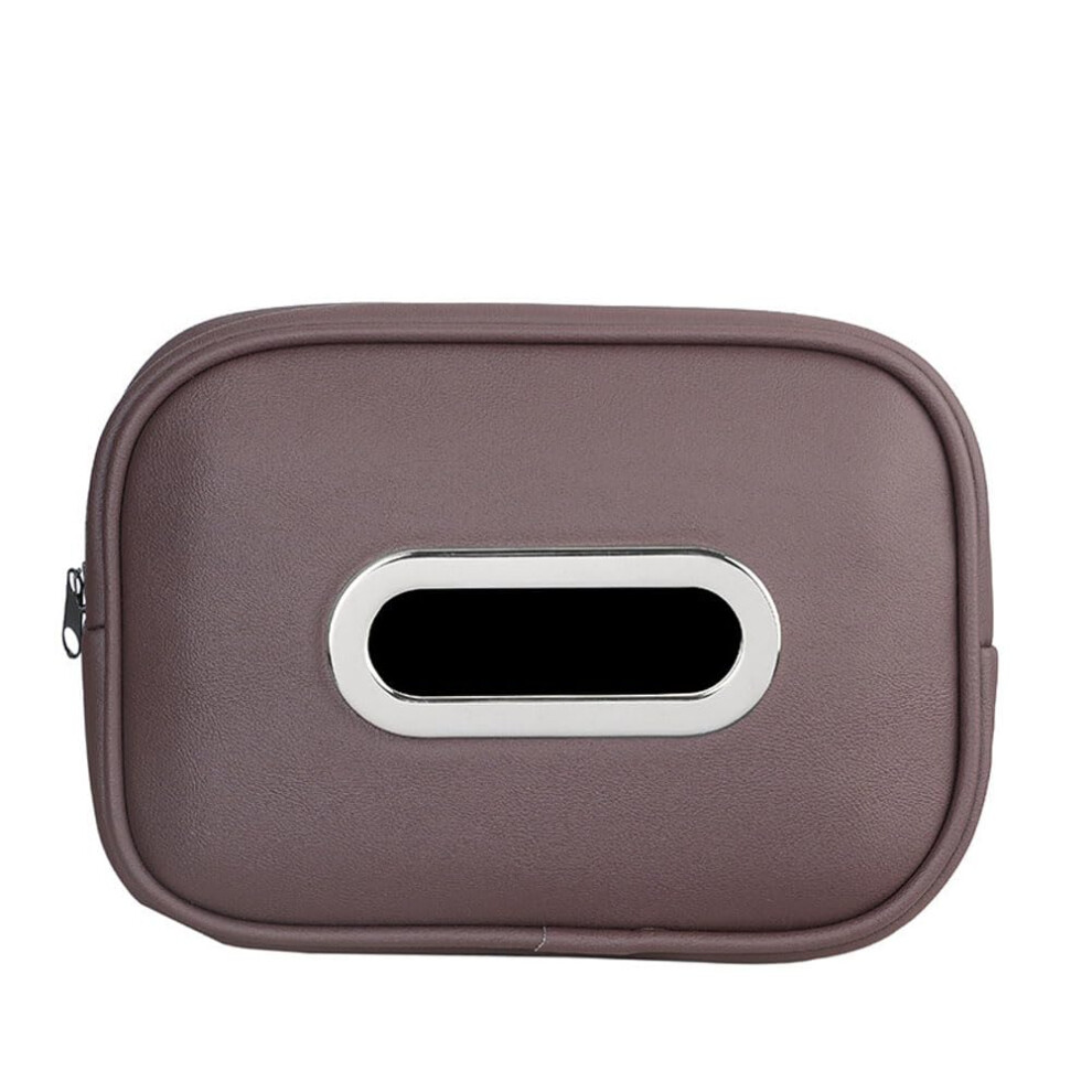 Car Tissue Holder Pu Leather Waterproof Hanging Organizer For Audi Q2 20172022 Brown 9187378440865