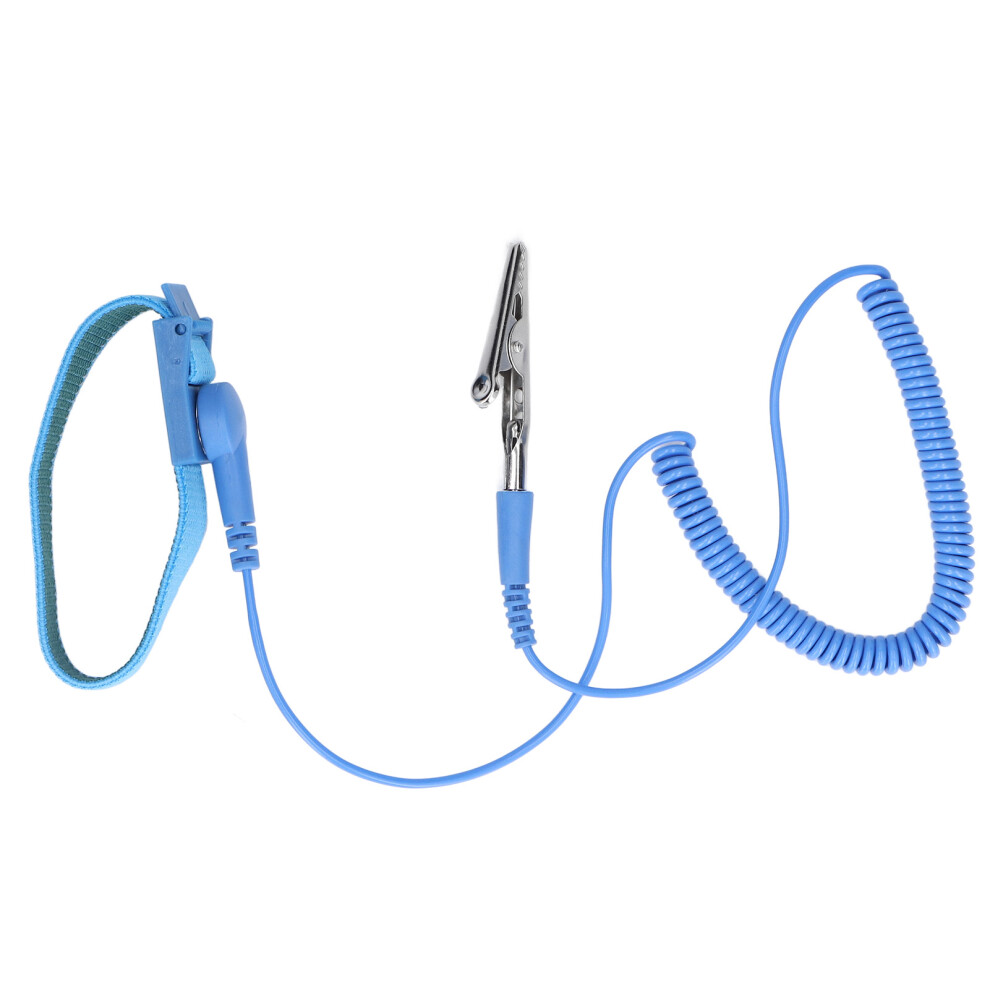 Adjustable Static Resistant Esd Wrist Strap For Electronic Equipment Blue 3141375769721