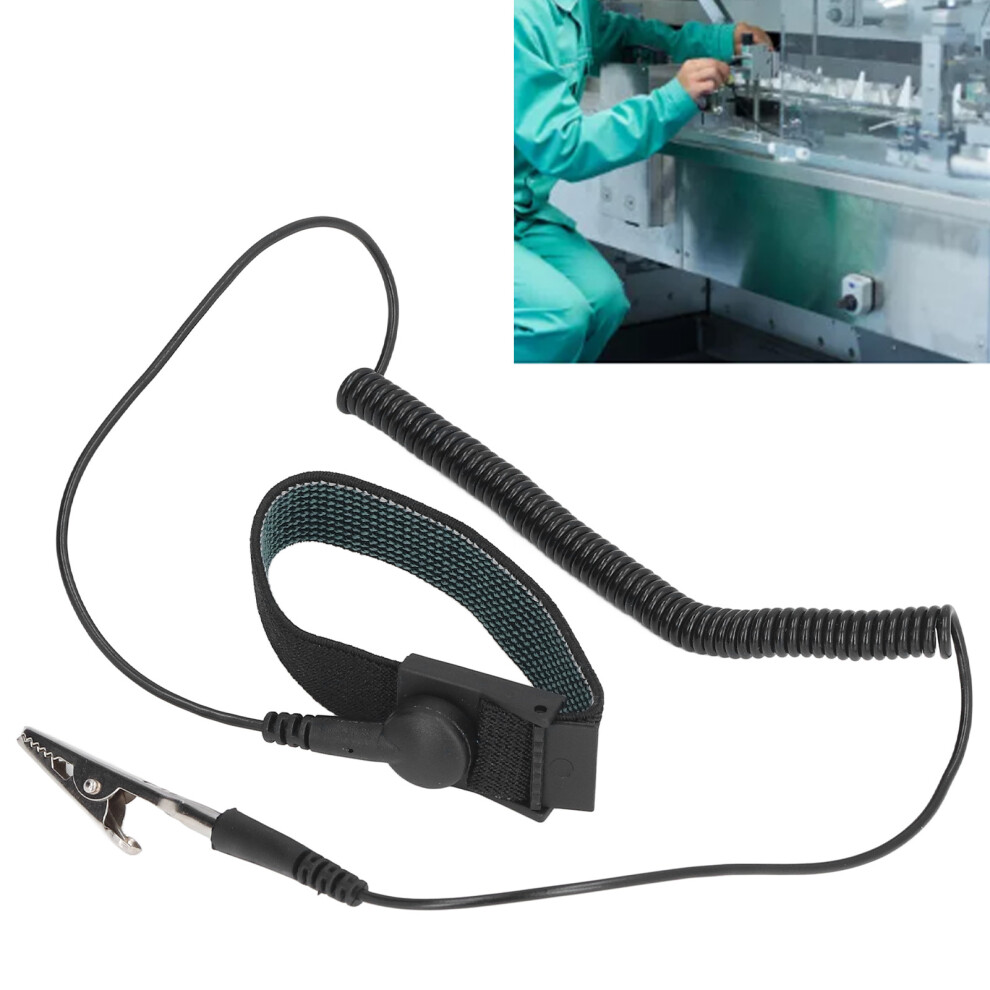 Black Static Resistant Wrist Strap Adjustable & Reusable Esd Safe 7671375769736