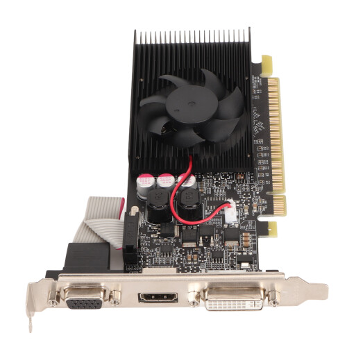 Graphics Card for Gaming, High Definition Multimedia Interface Graphics Processing Power DDR3 Memory Video Card with VGA and DVI Interfaces, Supports 2