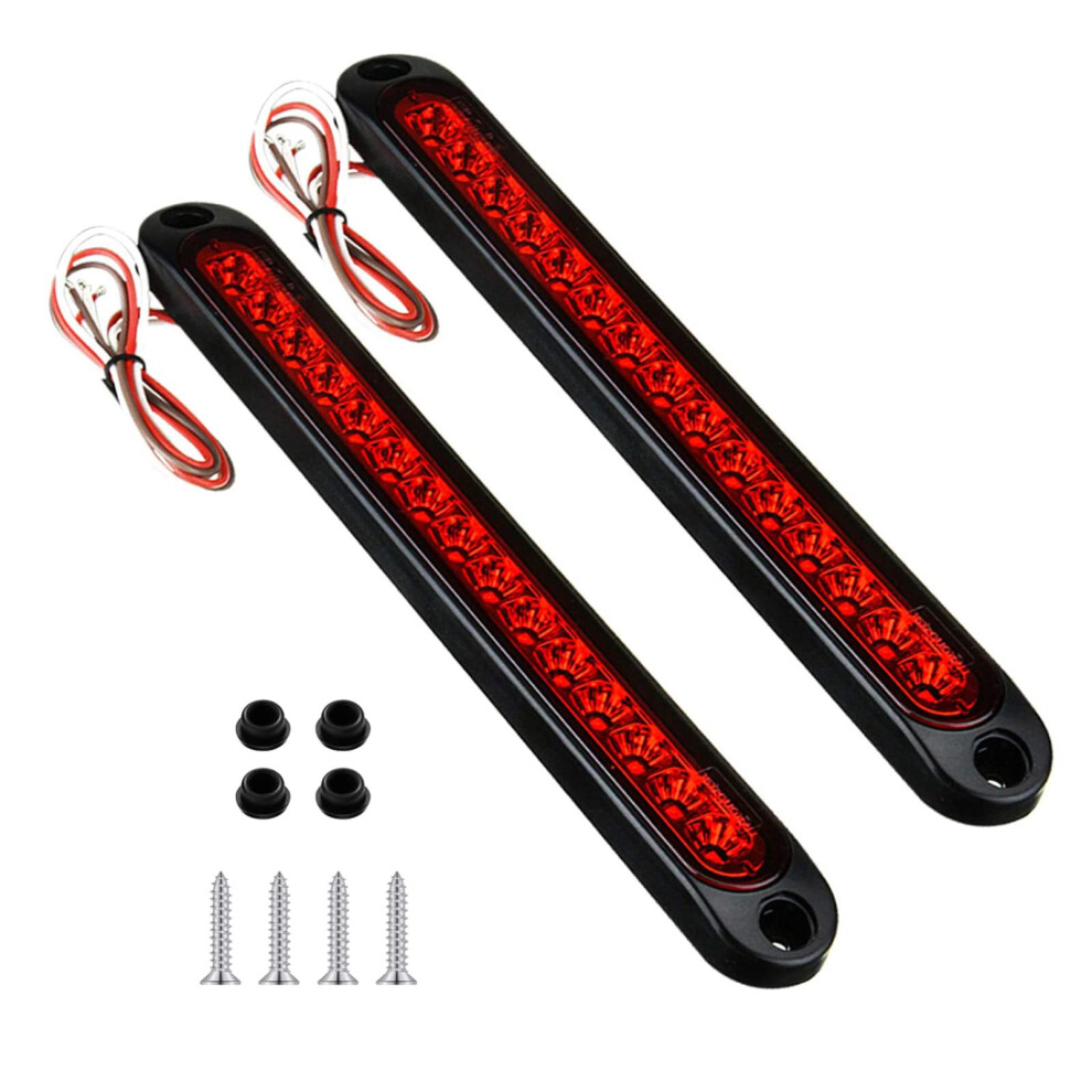 Led Trailer Brake Tail Lights Waterproof 15Led, 2 Pack, Visibility For Boats, Golf Carts, Trucks, Rvs, Utvs Red 9199774101240