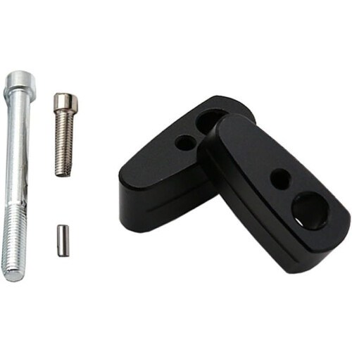 Motorcycle Handlebar Riser Bar, 20mm Rise, Aluminum, Silver/Black 1