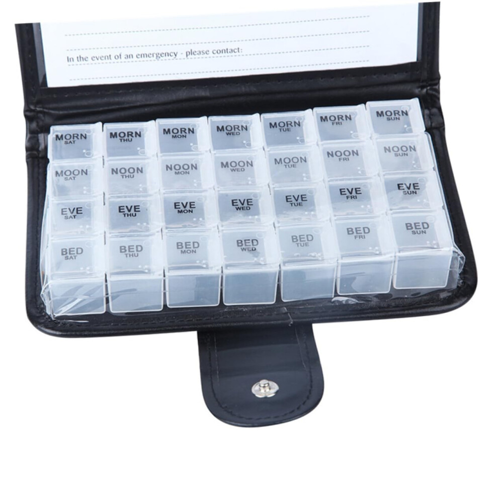 Pill Box Travel Medicine Organizer, Compact Lightweight Pill Box, Portable Medicine Case